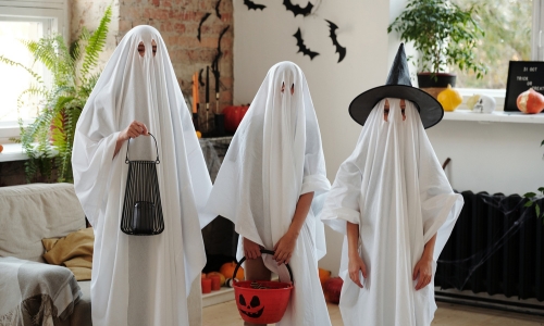 People in Ghost Costumes